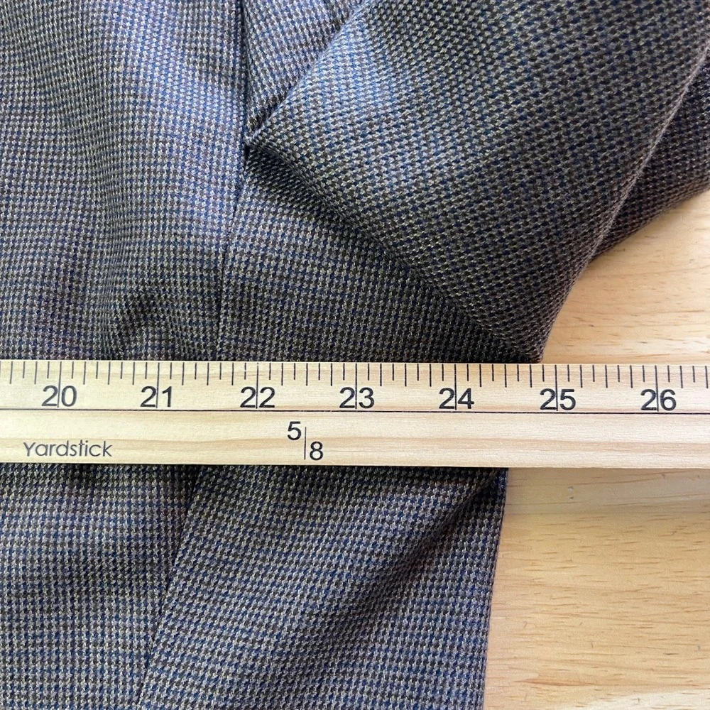 Lauren Ralph Lauren 46R Brown Micro‎ Check Blazer Viscose Sport Coat Suit Jacket